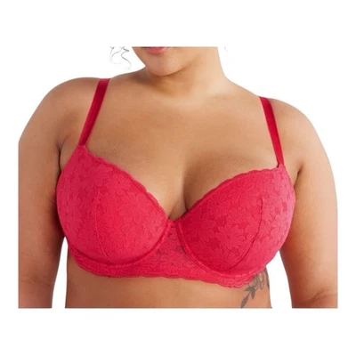 No Boundaries Women’s All Over Lace Balconette Bra Size 38DD in Melon Delight - Image 1 of 4