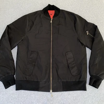 Killion MA-1 飞行员夹克男式大号黑色红色绗缝衬里街头服饰拉链 — 第 1/4 张图片