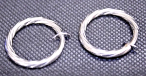 14kt White Gold Hoop Style Earrings.. - Picture 1 of 5