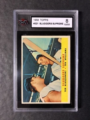 1958 Topps Sluggers Supreme 321 KSA 8; nítido, enfocado, ¡sin imperfecciones!! Foto 1 de 2