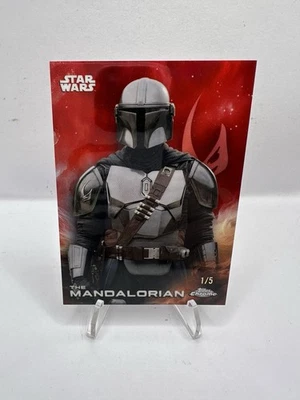 2025 Topps Chrome Star Wars The Mandalorian /5 Red Refractor ALPHA #1 - Image 1 of 2