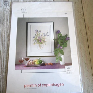 Vintage Cross Stitch Pattern Chart Permin of Copenhagen IRIS - Picture 1 of 3