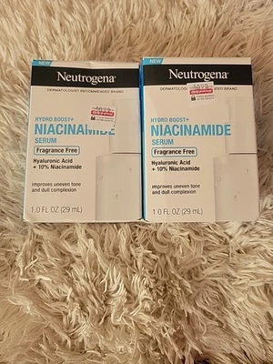 New Lot of 2 Boxes Neutrogena Hydro Boost + Niacinamide Serum 2x1.0 fl oz - Image 1 of 4