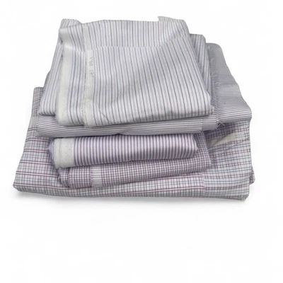 5 Pink & Purple Cotton Shirting Fabrics – Checks & Stripes Mix - Image 1 of 4