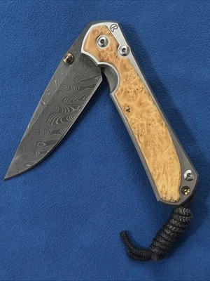 Chris Reeve Small Sebenza 31 Box Elder Boomerang Damascus (3" Damascus) - Image 1 of 4