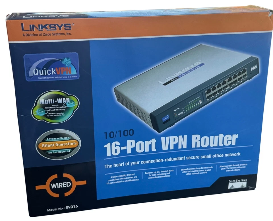 Linksys 16-Port VPN Router RV016 10/100 Wired Network Device - Image 1 of 4