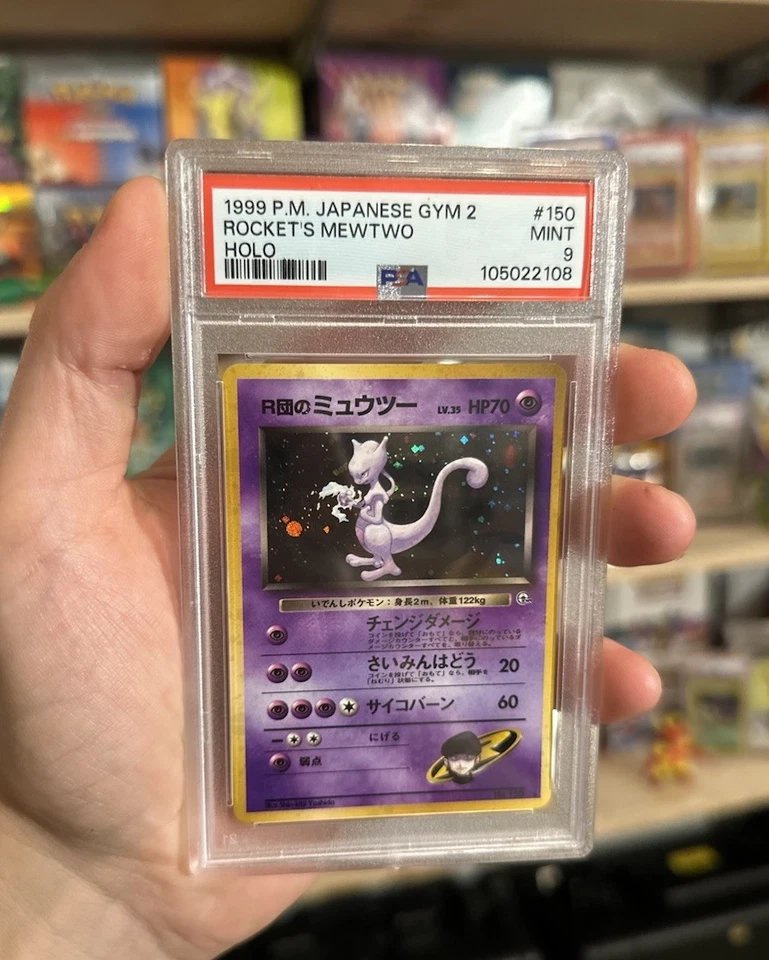 1999 Pokemon Japanese Gym 2 Challenge #150 Rocket's Mewtwo Holo PSA 9 - Image 1 of 2