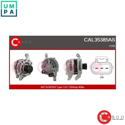 ALTERNATOR CAL35385AS FOR FORD KUGA/II FOCUS/III/Turnier YVDA 2.3L R9MA 2.0L - Image 1 of 4