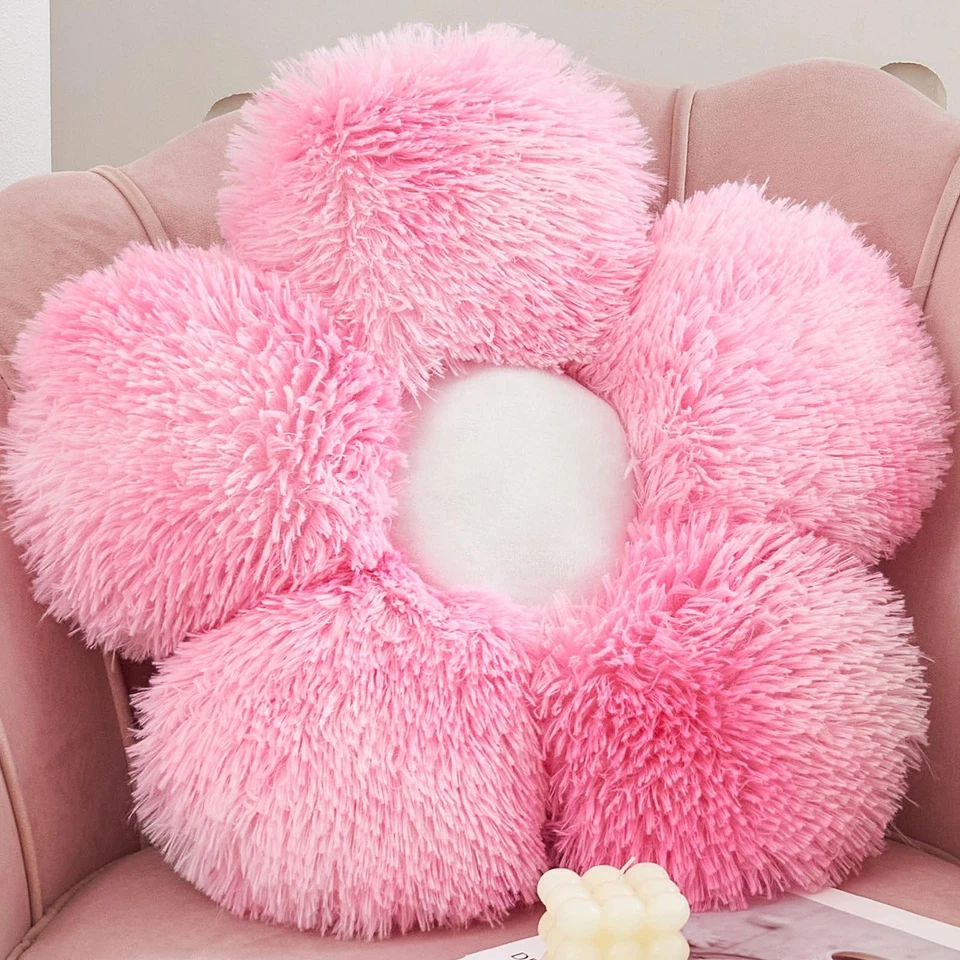 Flower Pillow Shaped Throw Pillows, 20" Floor Pillow Butt Cushion - Fluffy Sh... - Image 1 of 4
