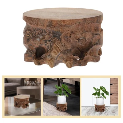  Wooden Display Stand Circular Base Holzdekor Bonsai Podest Heimdekoration - Bild 1 von 4