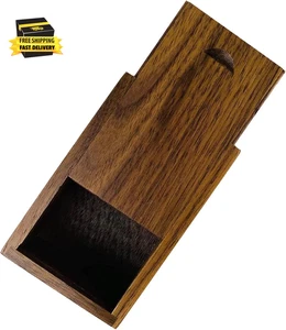 Pequeña caja de regalo de madera con tapa deslizante, tapa deslizante pequeña caja de recuerdo de madera USB B - Imagen 1 de 7