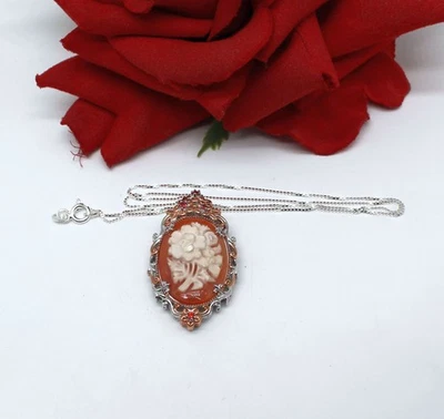 Collar de plata esterlina Michael Valitutti camafeo gemas en moda rescate de gatos Foto 1 de 2