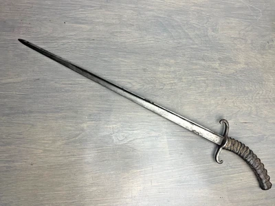 Antigua espada corta daga de caza hoja trasera en T cuerno africano alemán Foto 1 de 4