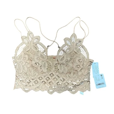 intimately free people Light Sand Lace Bralette Lined Double Strap Small NWT - Image 1 of 3