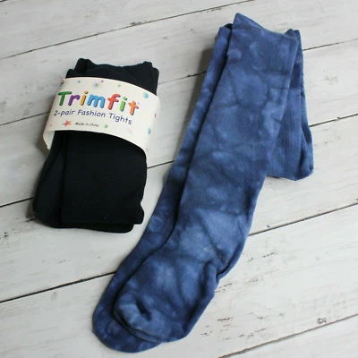 Medias de punto Trimfit para niñas talla juvenil 4-6 azul marino liso tie dye denim azul Foto 1 de 4