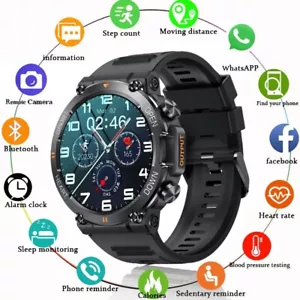 Für Samsung Huawei Smartwatch Armbanduhr Blutdruck Fitness Tracker Herren Damen - Bild 1 von 16