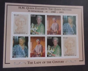 Dominica 2002 Queen Mother commemoration in memoriam sheet MNH UM unmounted mint - Imagen 1 de 1
