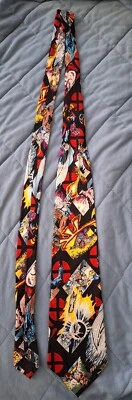 RARE VINTAGE 1993 Nicole Miller Marvel X-men 100% Silk Tie Gambit Wolverine - Image 1 of 4