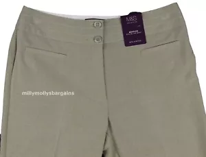 M&S Womens Marks and Spencer Brown Bootleg Trousers Size 12 Medium Leg 31" or30" - Picture 1 of 7