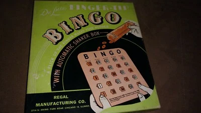 Regal Games 6 Woodgrain / Tan Fingertip Shutter Slide Bingo Cards & masterboard - Image 1 of 3