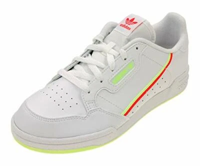 Adidas Niños Continental 80 Zapatillas Informales Zapatos, Blanco/Rojo Choque/Amarillo Foto 1 de 4