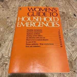 1973 Readers Digest Women's Guide to Household Emergencies Orange Softcover Book - Picture 1 of 7