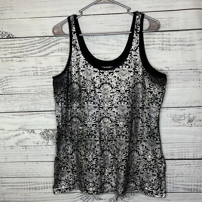Camisa sin mangas No Boundaries Juniors XXL 19 negra plateada cuello redondo mezcla de algodón Foto 1 de 4