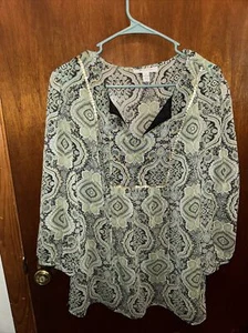 Blusa Boho De Colección JM Colección Mujer Verde Paisley Transparente Talla 14 - Imagen 1 de 7