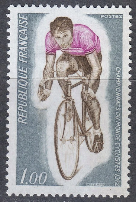 France 1972 MNH Mi 1804 Sc 1350 Track World Bicycling Championships,Marseille ** - Image 1 of 1