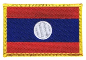 Laos Aufnäher Flaggen Fahnen Patch Aufbügler 8x6cm - Picture 1 of 1