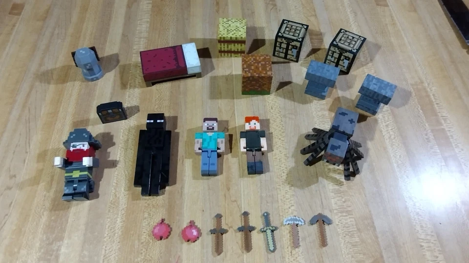 Lote Minecraft, figuras, bloques, armas, araña! Foto 1 de 4