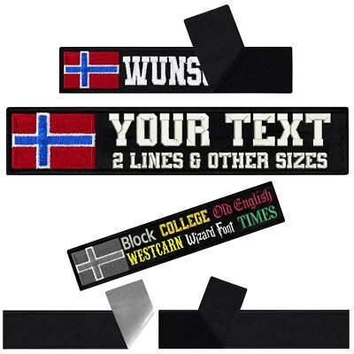 Norway Patch personalisiert mit Klettverschluss - Norwegen Flagge Patch 125x25mm - Bild 1 von 4