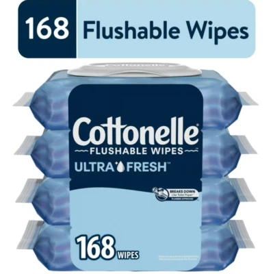 Ultra Fresh Flushable Wet Wipes, 4 Flip-Top Packs - Image 1 of 4