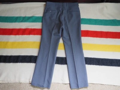 VTG 60s 70s Sears Roebucks Wool Gray Pinstripe Talon 36x32 Slacks Pants USA Mens - Image 1 of 4