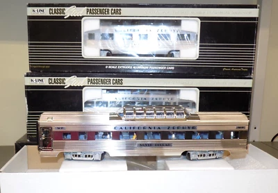 K-LINE Trains OScale 15" California Zephyr Extruded Aluminum Passenger 4 Car Set - Image 1 of 4