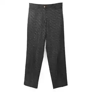 Pantalones de mezclilla rectos vintage poliéster poliéster al tobillo con logotipo de calabaza FENDI - Imagen 1 de 8