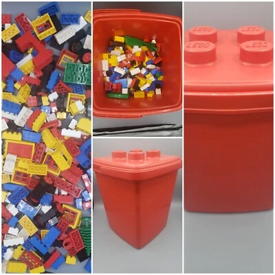 Vintage Lego 580+ pieces And Red Bucket Basic Set with EXTRA legos  #1613 - Image 1 of 4