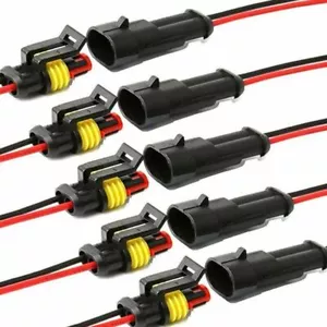Waterproof 12V 2Pin Electrical Wire Automotive Connectors Male and Female Plug - Picture 1 of 16