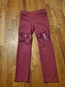 Garanimals Girls Sz 5 Jeans Drak Pink Pull On Jeggings With Sequins Knees - Picture 1 of 3