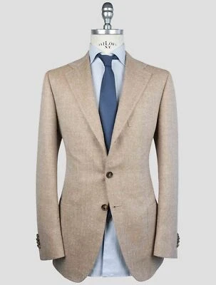 NEW CESARE ATTOLINI BEIGE WOOL SILK BLAZER US 50 - EU 60 CA35 Foto 1 de 4