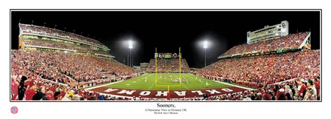OKLAHOMA SOONERS FOOTBALL Memorial Stadium Game Night Panoramic POSTER Print Cover
