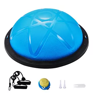 23" Half Exercise Ball Trainer Yoga Balance Stability Ball Resistance Band - Picture 1 of 12