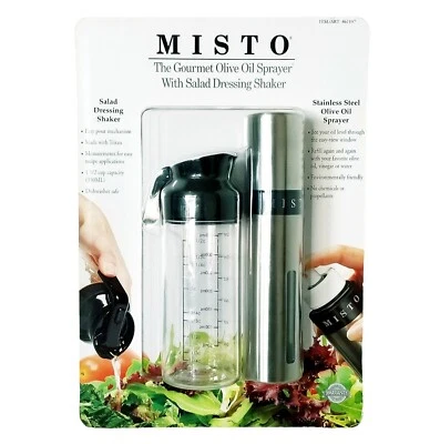 Misto Gourmet Olive Oil Sprayer with Salad Dressing Shaker-Silver New Sealed  - Image 1 of 4