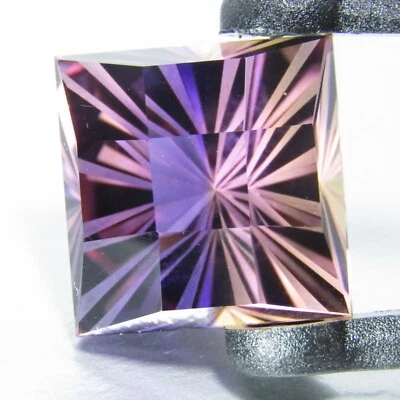 Pedra preciosa solta corte quadriculado quadrado ametrina natural elegante 17,36 ct 14,3 mm - Imagem 1 de 4