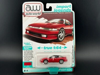 Auto World 1991 Mitsubishi Eclipse GSX Maranello rojo 64502 A 1/64 Foto 1 de 2
