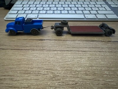 WIKING 1:87 Schwergut Autocarro Magirus con Rimorchio Cielo Blu - Immagine 1 di 4