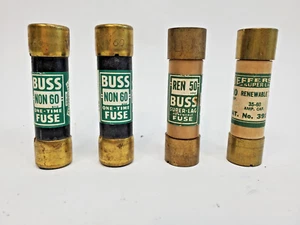 Fusibles tipo cartucho 2 Bussmann no 60 amperios, 2 renovables 50 amperios - Imagen 1 de 2