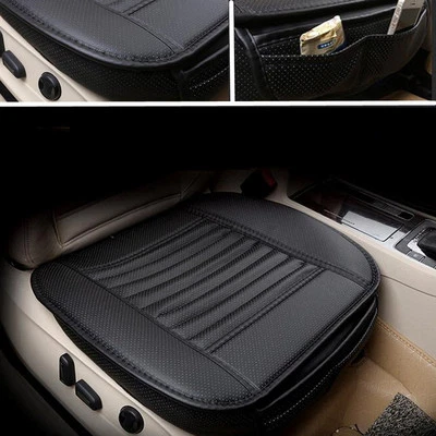 1X Car SUV Black PU Leather Seat Bamboo Charcoal Cushion Protect Chair Cover Pad - Image 1 of 4