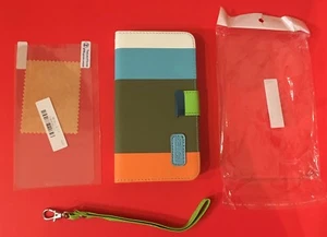 SAMSUNG NOTE 3 CASE w/Screen Protector, Strap,Magnet latch,Card holder-ship free - Picture 1 of 2