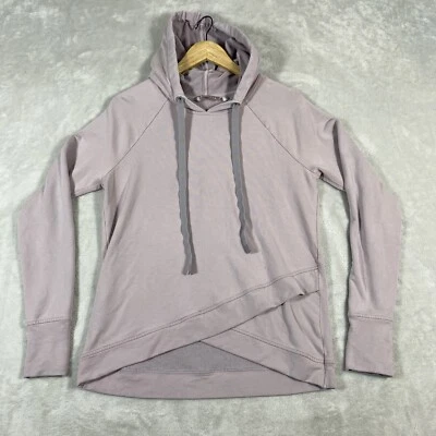 Sudadera con Capucha Athleta Top Pinnacle Criss Cross Agujeros para Pulgares Algodón Modal Rosa Talla Mediana Foto 1 de 4